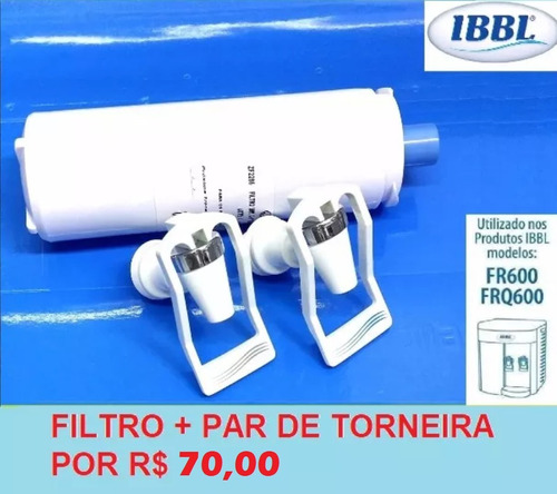 Filtro Refil Ibbl Fr600 Com Par De Torneiras Branca