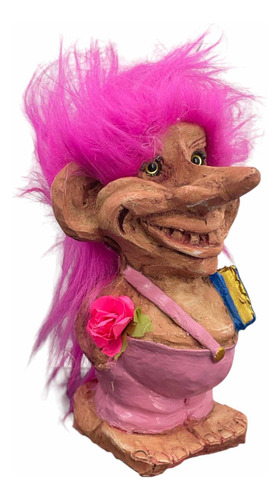 Troll Mujer Estudiante- Apoyo Para Exámenes+ Semillas+ Tarje Rosa Chicle