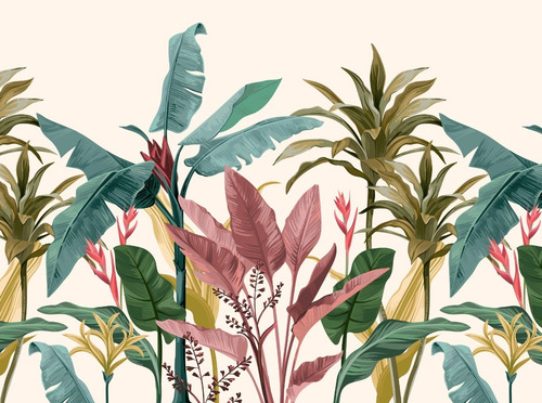 Imagen 2 de 4 de Vinilos Mural Tropical Deco Gigantografia