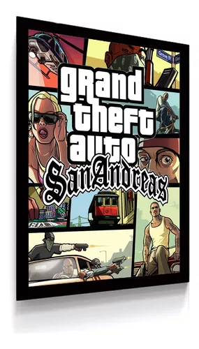 Quadro Decorativo Capa A4 25x33 Gta San Andreas Ps2