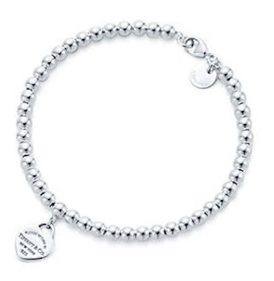 Imagen 2 de 5 de Pulsera Tiffany&co Cuentas Insignia Corazón Rosa Original !!