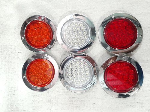 Stop Redondo Led Universal 24v Rojo Naranja Blanco Juego