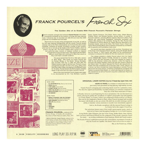 Saxofón francés Franck Pourcel, vinilo LP, 180 g, lacado