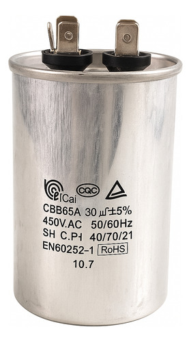 Capacitor EletrolĂtico 30 Uf 450v Cbb65a Bicai 50/60hz