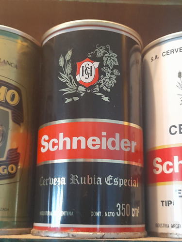 Antigua Lata Chapa Cerveza Rubia Especial Schneider Intacta 