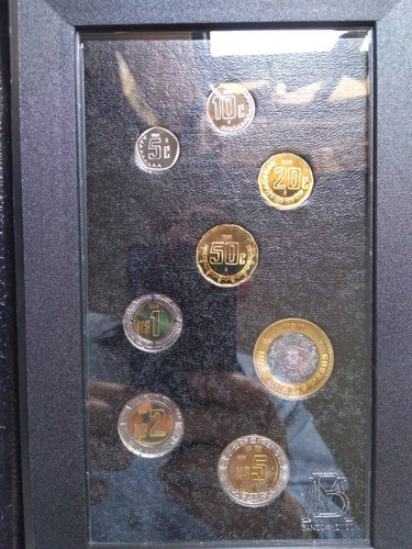 Set 8 Monedas Nuevos Pesos N$ Espejo Proof 1995 Sin Circular