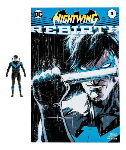 Dc Figura Rebirth Nightwing Con Comic Mcfarlane