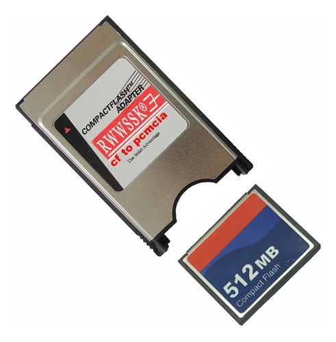 Memoria Cnc Compac Flash Y Adaptador Pcmcia Industrial 512mb