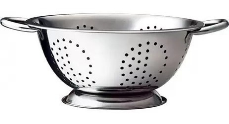 Imagem 2 de 4 de Escorredor De Massas E Alimentos Em Aço Inox 24 Cm