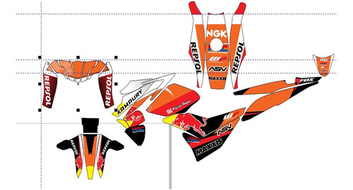 Stickers Para 125z Roja 2023  Repsol