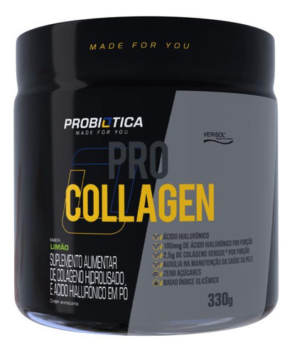 Pro Collagen Verisol - 330g Limão - Probiótica