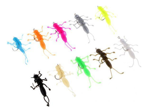 4 X 10 Unidades Soft Lure Stonefly, Crappie, Truchas, Pesca