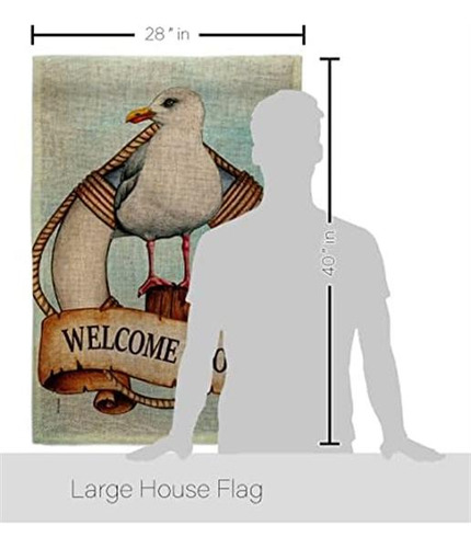 Breeze Decor Bandera De Arpillera Para Casa De Gaviota, Ancl