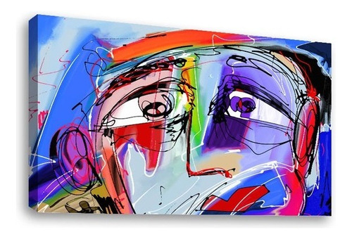 Cuadro Decorativo Canvas  Abstracto Artistíco Color Ilustracion-psicodelica-rostro-1