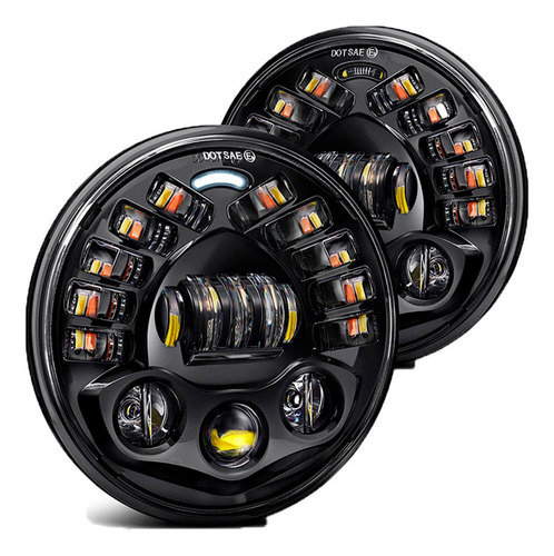 Par Farolas Redondas Led De Lujo Cafe Racer 7 Pulgadas 