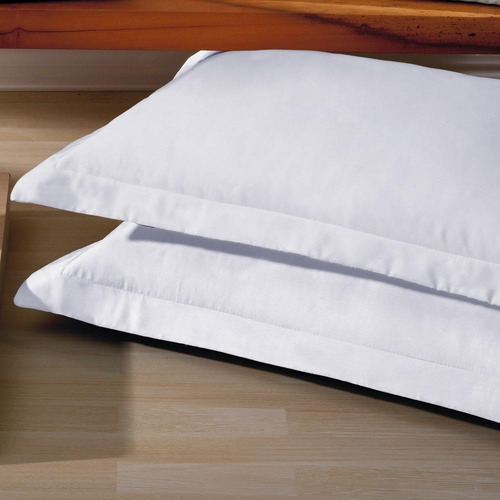 Fronha King 4 Abas 100% Algodão Egípcio 600 Fios 50 X 90 Cm Cor Branco Lisa