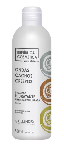 Shampoo Hidratante Ondas Cachos Crespos Gllendex 500ml