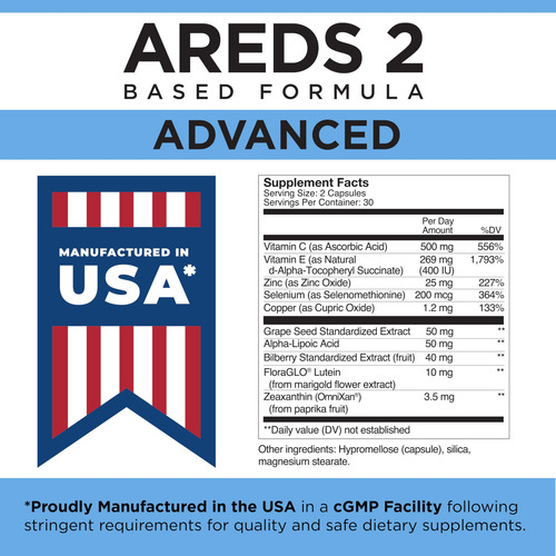 Viteyes Areds 2 Advanced Apoyo Macular Vitaminas 60 Cápsulas