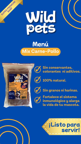 Alimento Barf De Carne Y Pollo Para Mascotas Perros Y Gatos