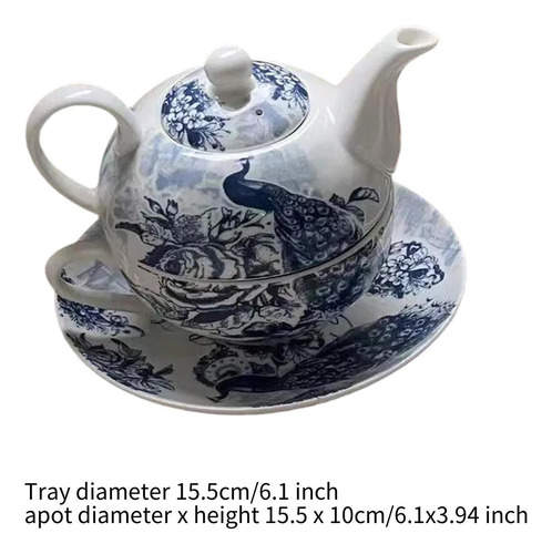 Juego De Té De Con Tetera China Y Platillo, Elegante Jarra