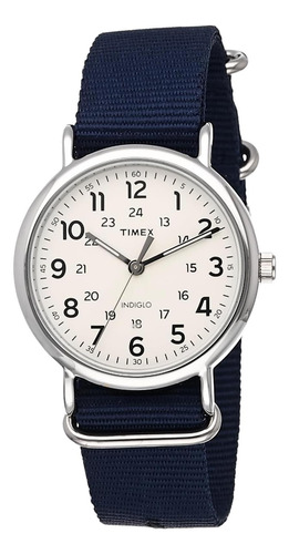 Reloj Timex Weekender Para Hombre De 40 Mm, Caja Plateada, Y
