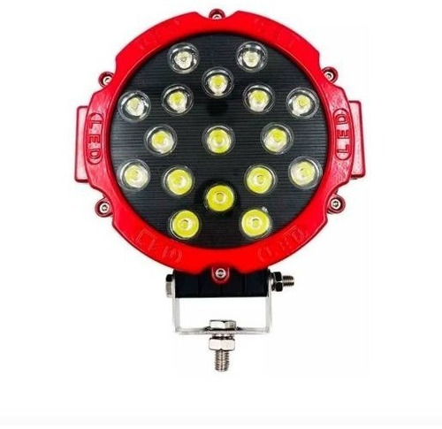  Faro Led Redondo Rojo 7 Pulgadas Jeep Moto Luz Blanca 