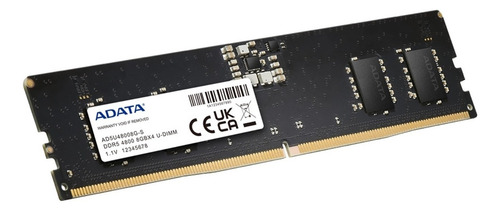 Adata AD5U48008G-S 8Gb 4800 mhz Memória Ram Ddr5 Pc5-38400 Cor preta