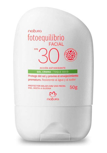 Protector Solar Facial Gel Crema Toque Seco Fps30 Natura