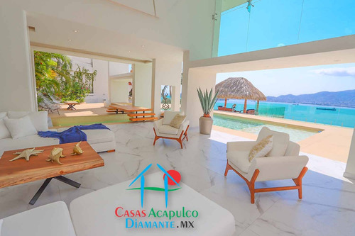 Cad Casa Punta Arena. Terraza Con Vista Espectacular A La Bahía De Acapulco, Alberca Con Fuente Y Jacuzzi
