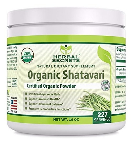 Shatavari En Polvo Orgánico 16 Onzas Cápsulas Herbal