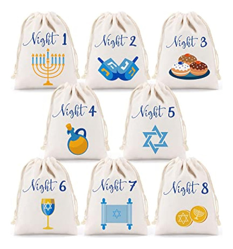 8 Nights Of Hanukkah Drawstring Bags - L a $159162