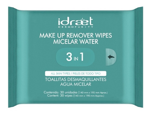 Toallitas Desmaquillantes Idraet Make Up Remover Wipes 30uds