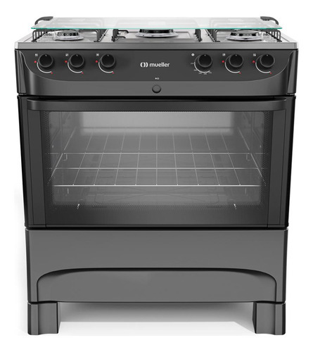 Fogão 5 Bocas Mueller Mesa De Inox Mfi5bb Preto Fosco Bivolt