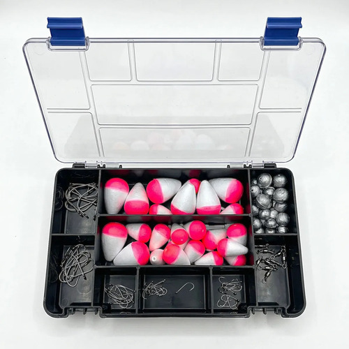 Kit Pesca Completo Anzol Chumbada Boia + Estojo Organizador