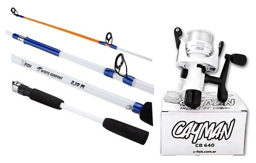 Combo Caña Maciza 2.40 Mts + Reel C/ Tanza Ideal Variada !!!