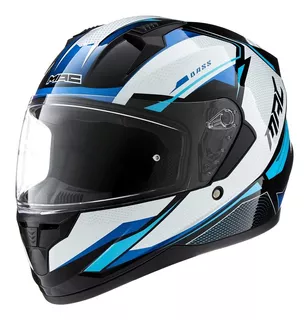 Casco para moto integral MAC Helmets M67 BASS negro y blanco mate talle L