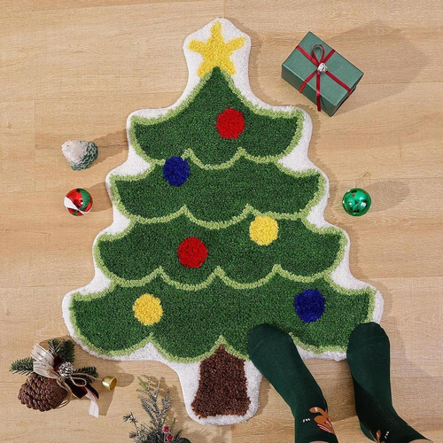 2 Alfombra De Árbol De Navidad Nórdica Antideslizante