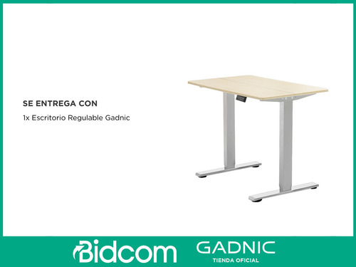 Escritorio Regulable Simple Gadnic 120x60x18 Ajuste Altura