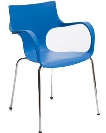 Imagen 4 de 9 de Silla Jim Apilables Colores Base Gris Recepción Espera X4 Un