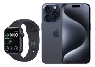 iPhone 15 Pro Preto E Apple Watch Se 2a Geração Preto 44mm