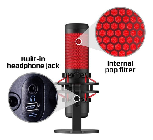 Imagen 7 de 11 de Microfono Gamer Por Usb Para Pc | Hyperx Quadcast / Led R...