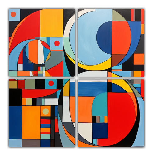 160x160cm Cuadro Abstracto Geométrico Arte Pop Moderno