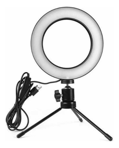 Iluminador Ring Light 6 Polegadas Com Tripé De Mesa 16cm