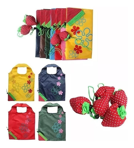 Bolsa Compras Plegable Frutilla Apta 15kg X 100 