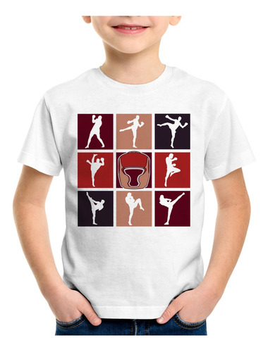 Camiseta Infantil Kickboxing Luta Pop Art
