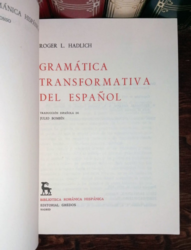 Gramática Transformativa - Roger L. Hadlich / Gredos +sorpre (Usado)