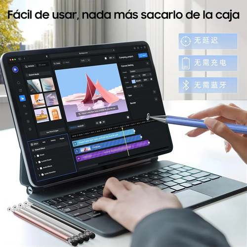 Lápiz Táctil De Tablet Pen 5 Plumas Stylus Optico Capacitivo