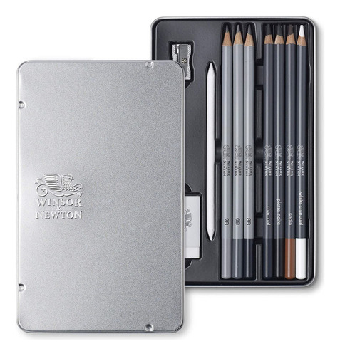 Caja De Metal De 10 Lapices De Dibujo | Winsor & Newton