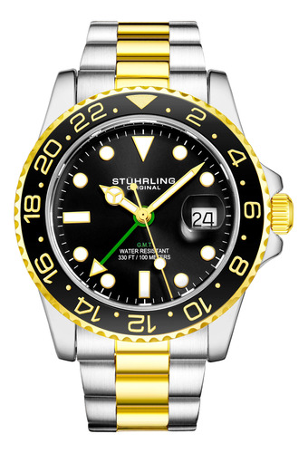 Stuhrling Original Pulsera Jubilee De Acero Inoxidable Gmt .