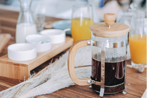 Cafetera Prensa Francesa Con Embolo 600 Cc. De Bambu